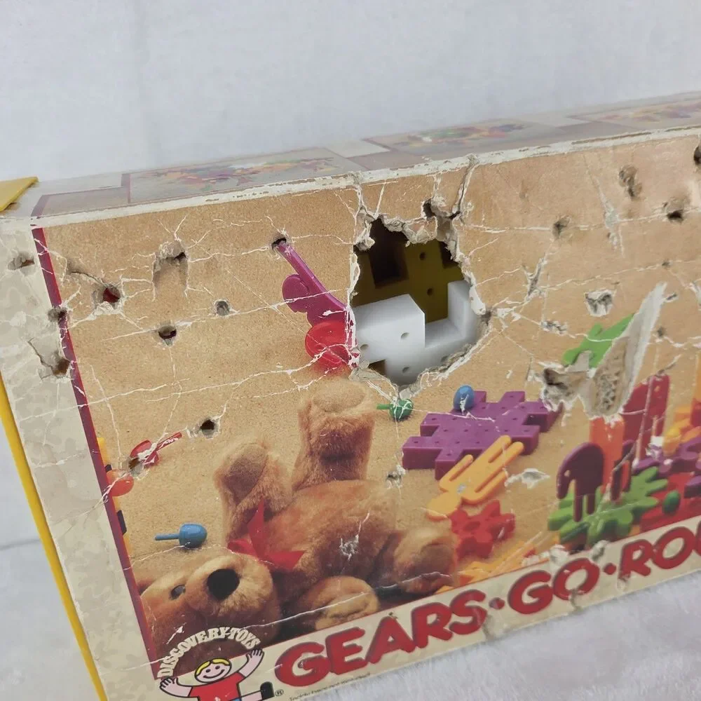 Vintage Discovery Toys Gears Go Round Building Set 97 Pieces w/ Original Box
